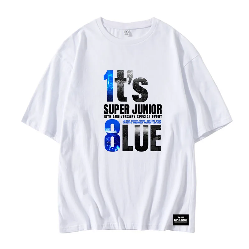 SUPER JUNIOR T-shirt 18th Anniversary 1ts 8lue Same T Shirt Summer