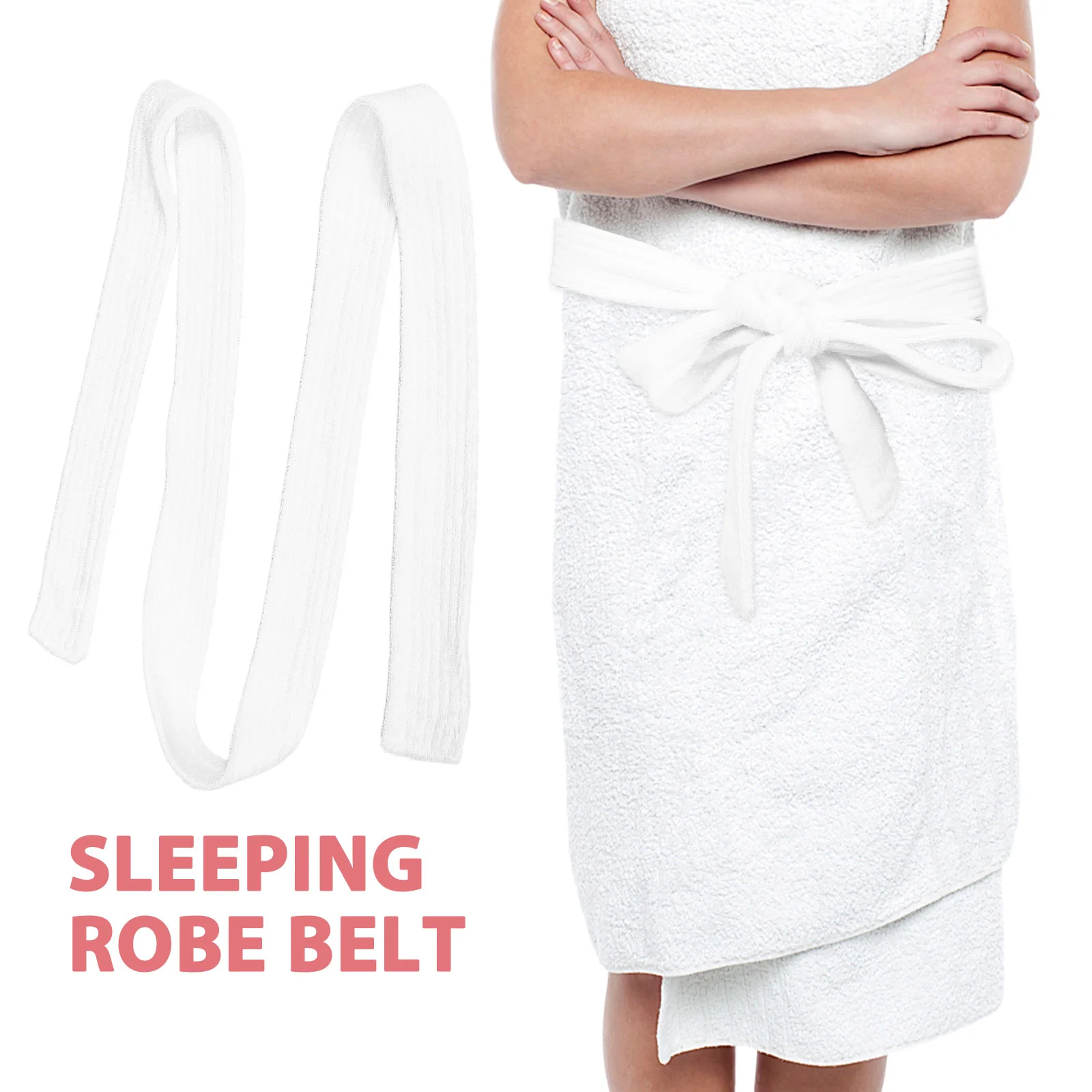 Bathrobe Belt Lightweight Waffle White Waist Strap Hotel Cotton Replacement Tie