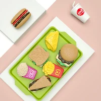 9 PCS Set Detachable Plastic Snack Hamburger Pretend Toy Kids Kitchen Play House Food Toy 5