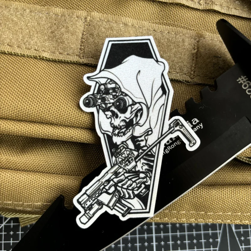 Parche táctico velcro calavera Stormtrooper – Insignia moral mochila militar - imagen 5