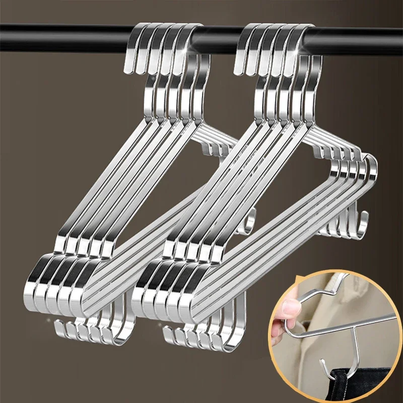Heavy Duty 8.0mm Stainless Steel Hangers,Strong Durable Metal Hanger with Hook for Jackets Pants,Adults Suit Drying Rack for Men