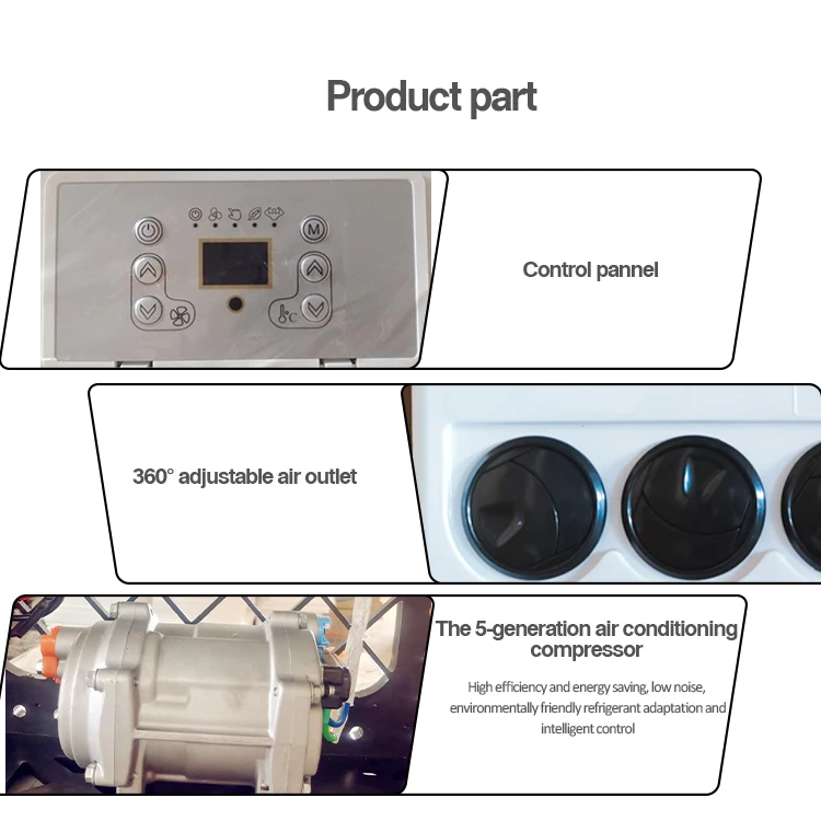 DEFU 24V وقوف السيارات نظام التيار المتردد الآخر 12V شاحنة مكيف الهواء جرار 12 فولت تكييف الهواء #2