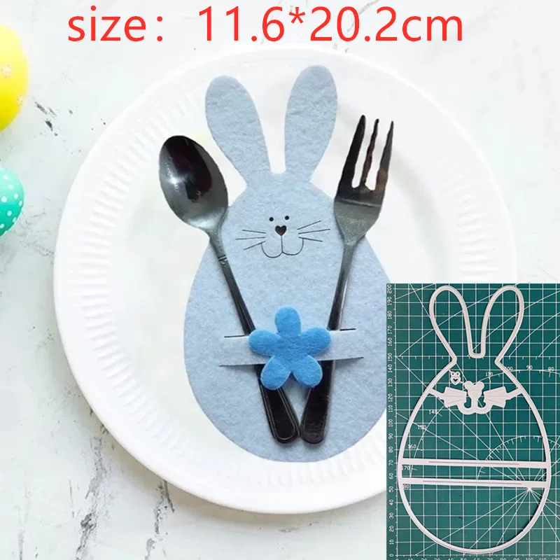 

Rabbit Knife And Fork Mat Metal Cut Dies Stencils for Scrapbooking Stamp/Photo Album Decorative Embossing DIY Paper Cards