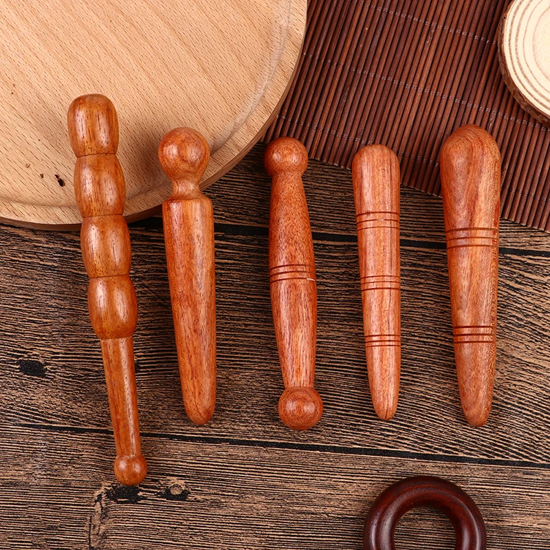 1pcs Finger Back Massage Fragrant Wood Spa Acupressure Point Meridians Scraping Stick Mini Finger Body Massager