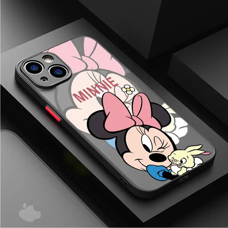 Cartoon Mickey Minnie Donald Duck Case For Apple iPhone 11 13 15 14 Pro Max 12 Mini 7 8 Plus XR X XS 6 6S SE Matte Phone Cover