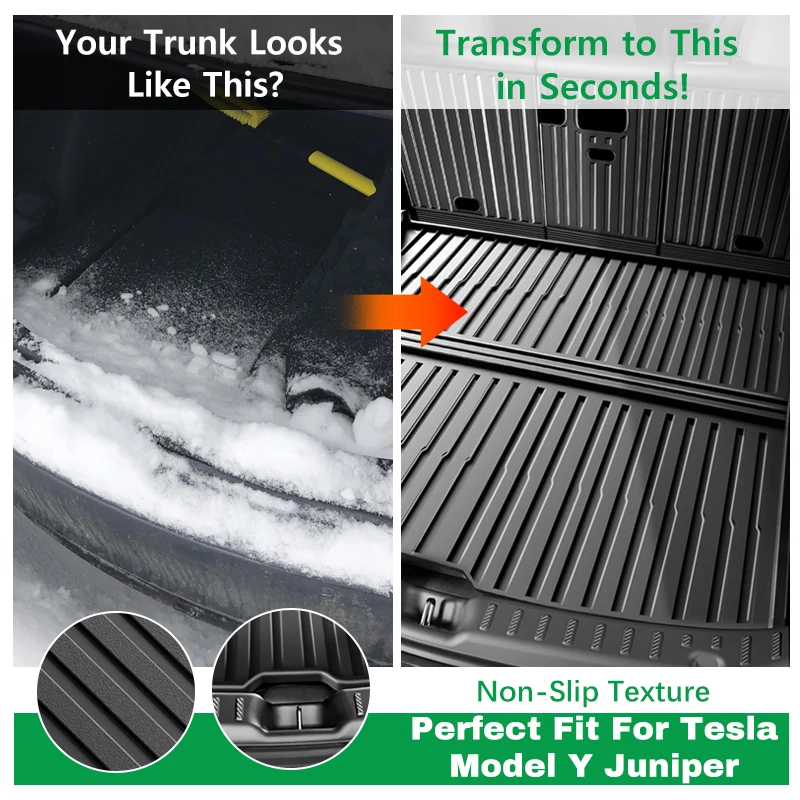 

Автомобильный интегрированный коврик в багажник для модели Y Juniper 2025 2026 TPE, нескользящий, устойчивый к царапинам багажник, прочный коврик на спинку без запаха