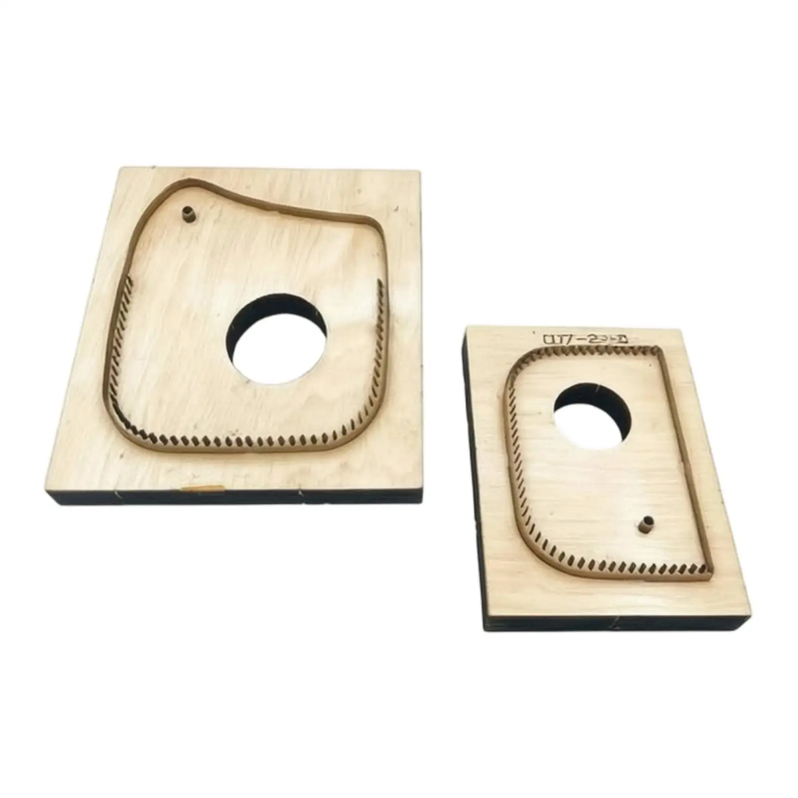 Wooden Steel Rule Leather Die with Sewing Hole Guide for Crafting Custom Wallet Covers