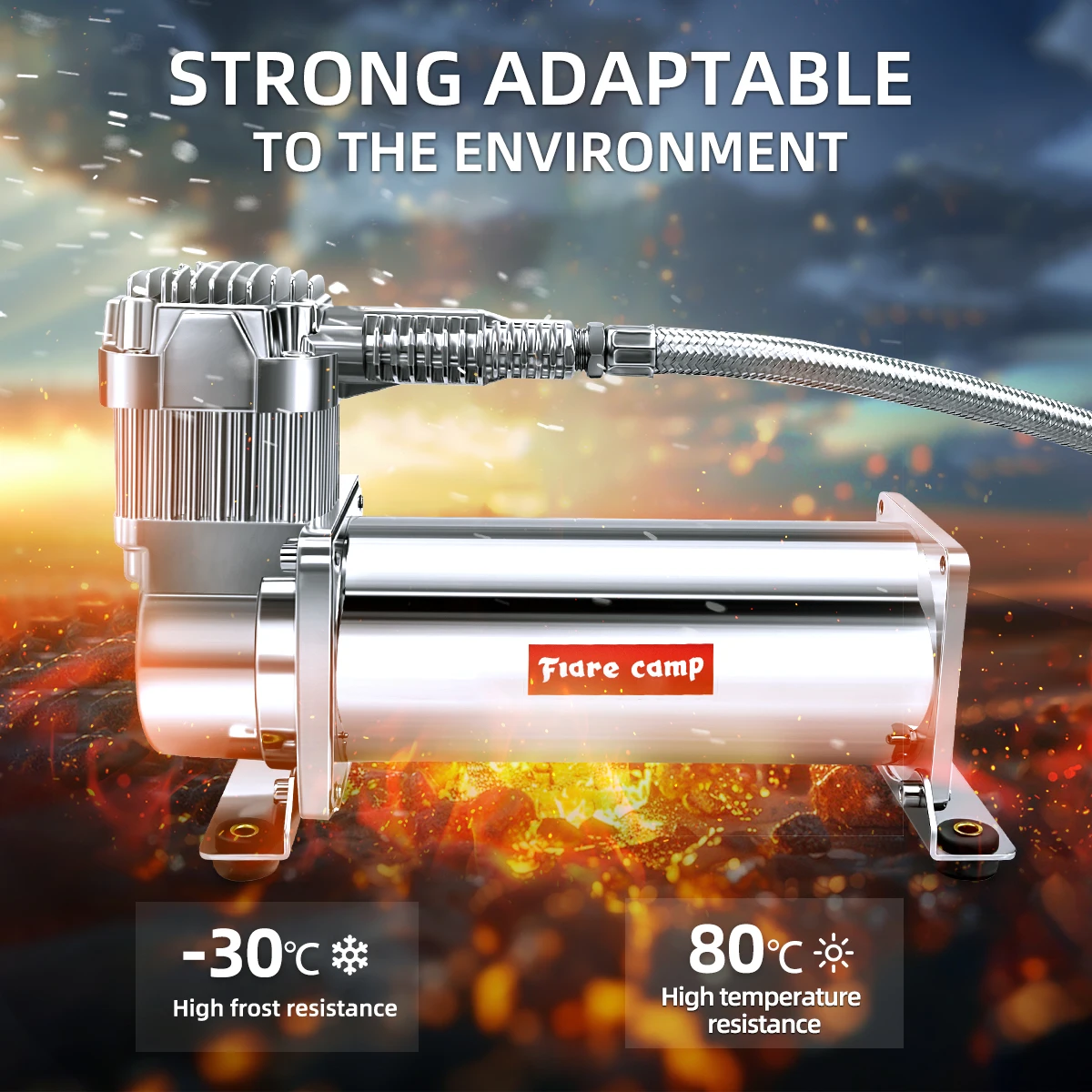 Heavy duty air suspension compressor 12V 200PSI/100% Duty Cycle Pump for Air Tanks, Bags & Air Horns Super Factory H650