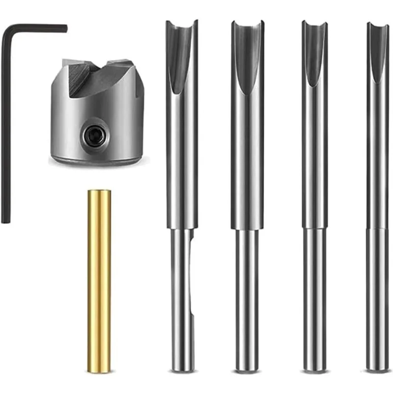 木工diy用バレルトリミングシステム7点セット、効率的な切断シャフト、ペンバレルトリマーキット、頑丈な木工用ミルトリマー