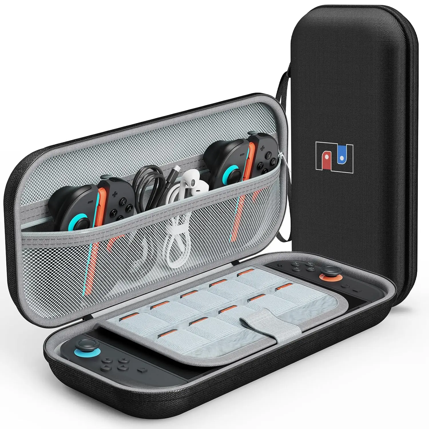 Nintendo Switch beschermhoes Reishoes Hard zwart - Nintendo Switch accessoires, game organizer, consoletas, Eva switch case, JoyCons hoes, kabelopbergruimte, schermbescherming