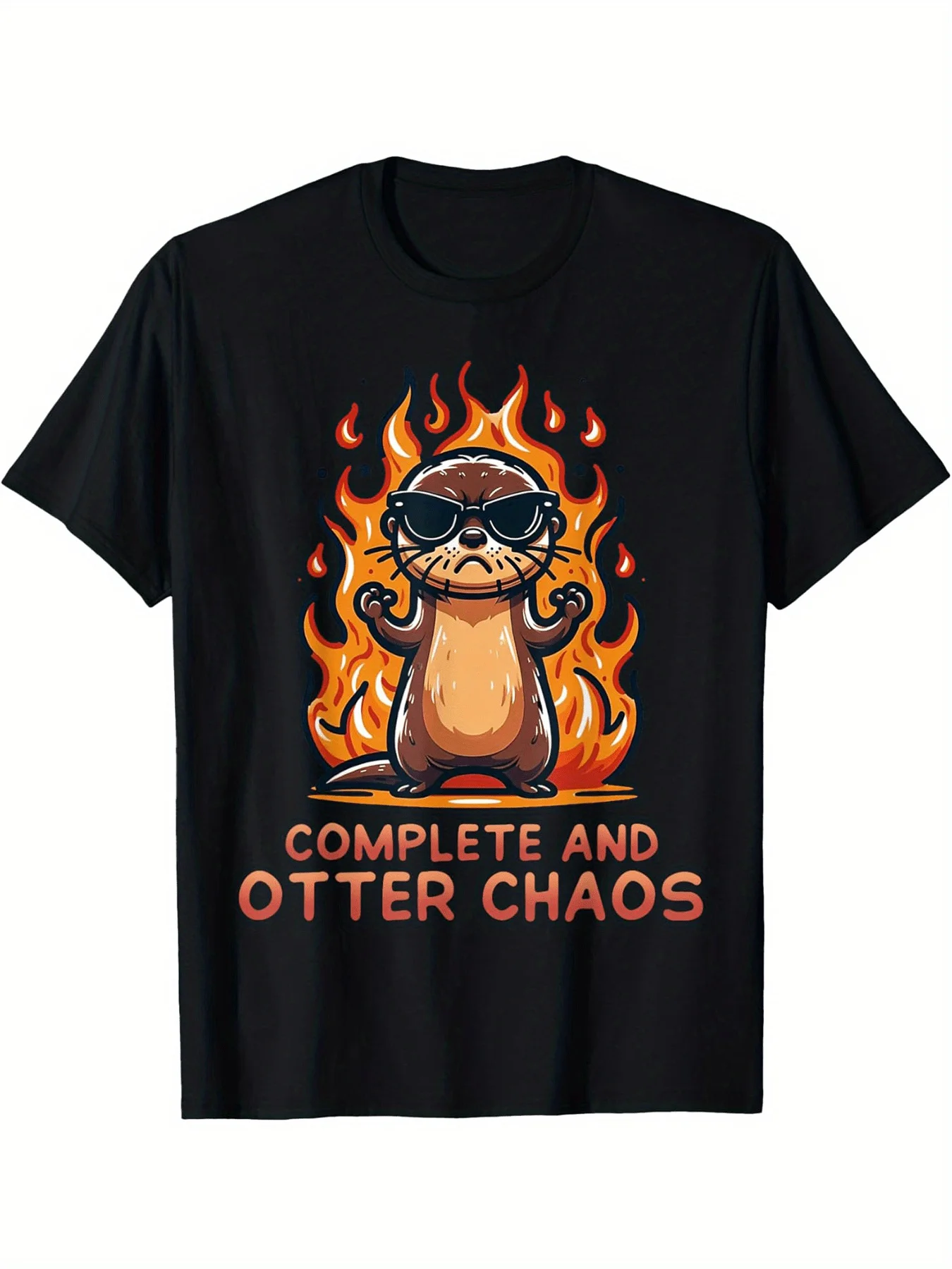 Graphic Otter Cartoon Complete And Otter Chaos Lover Animals T-Shirt