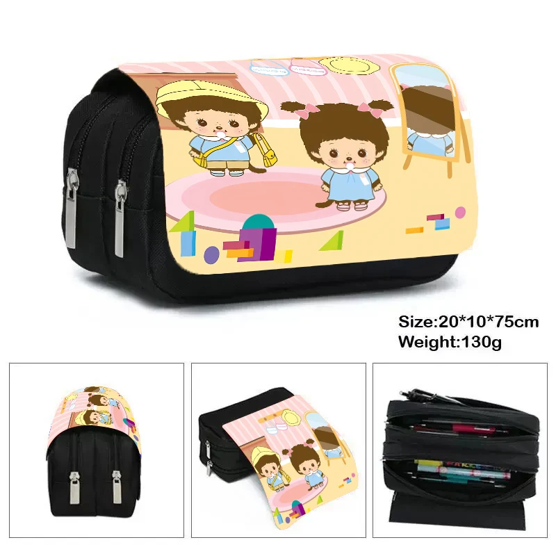 MONCHHICHI Pencil Box boy girls Pen Bag Student School Supplies Stationery Penbag Pencil Case Kawaii Student Birthday Gift 2026 view 2