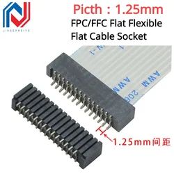 10Pc FPC/FFC Flat Flexible Flat Cable Socket 1.25mm Spacing Double-Sided Horizontal Patch Connector 4-28p AWM 20624 80c 60V VW-1