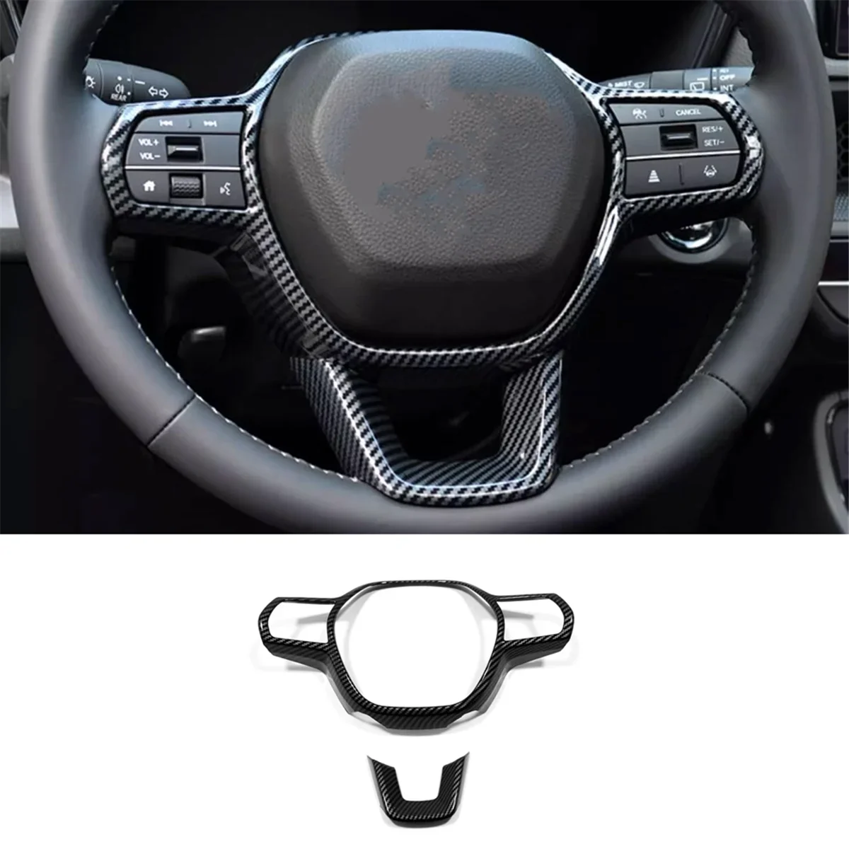 

Car Accessories For Honda Accord 2023 2024 2025 11th Gen Steering Wheel Cover Frame Molding Trim Interior Carbon Fiber Adornment
