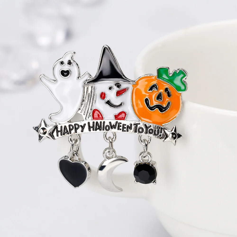 Épingle de tête de Aliments fantôme drôle d'Halloween, épingle d'ornement de coupe-vent mignon, cadeaux de bijoux