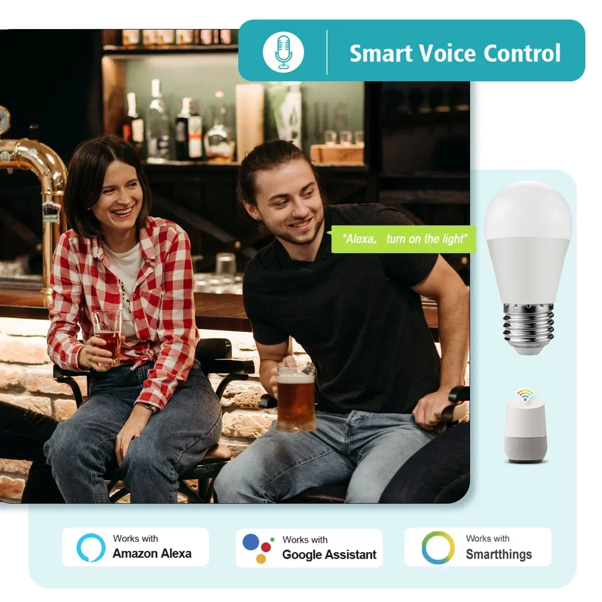 Smart Tuya Rgb Bulb Gu10 C37 A60 T37 E14 E27 Light Dimmable Wifi Led Magic Lamp AC 110V 85V-265V Work With Alexa Google Home