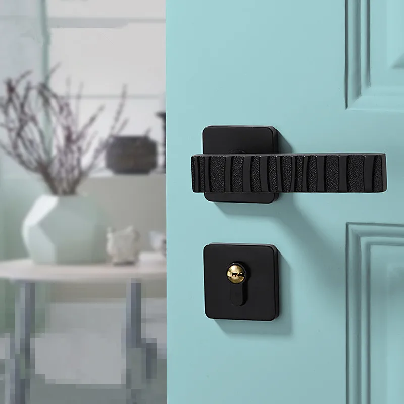 

Modern Lever Door Handle For Interior Doors Durable Latch With Magnet Lock Zinc Gold Door hardware For Bedroom
