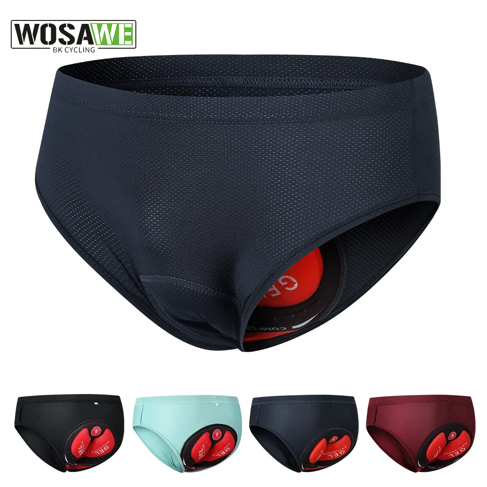 

WOSAWE Breathable Cycling Underwear 3D Gel Pad Shockproof Bicycle Underpant MTB Road Bike Underwear Man Cycling Shorts