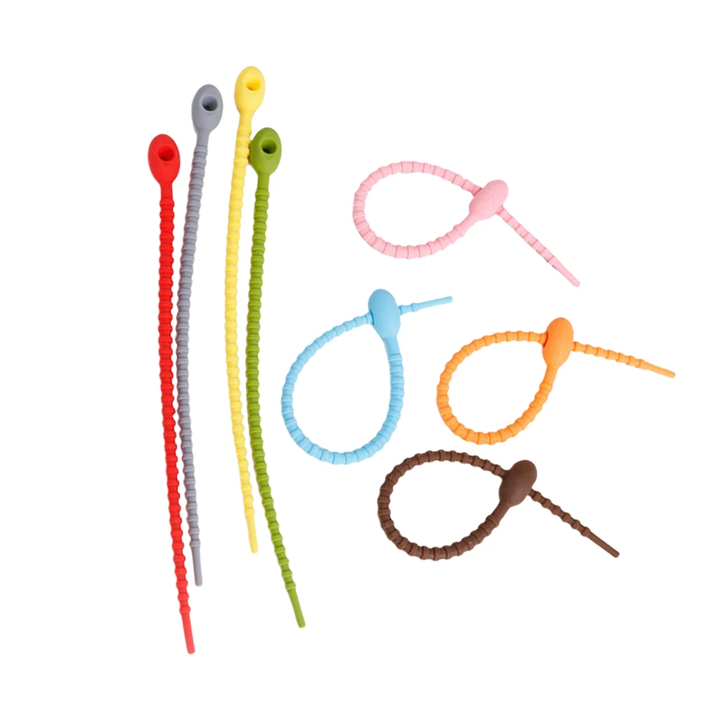 

20 Pcs Cable Storage ganizer Silicone Ties for Cords Earphone Fixer Wire Keeper Desk Travel Home Use Silicon