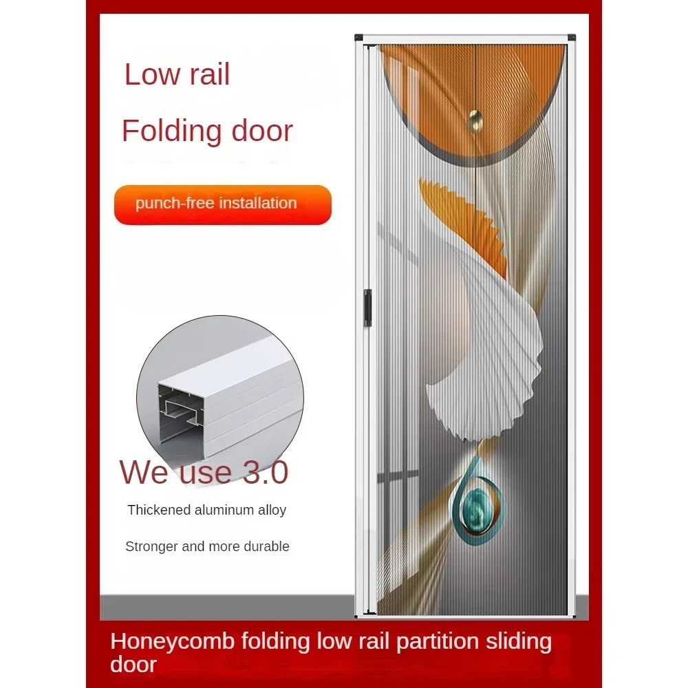 Customized Honeycomb folding door Aluminium alloy Sliding door for kitchen stealth balcony partition toilet bathroom