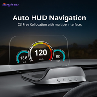 GEYIREN C3 Car HUD Projector OBD2 GPS Head Up Display Smart  Digital Speedometer Navigation Water Temp Car Accessories