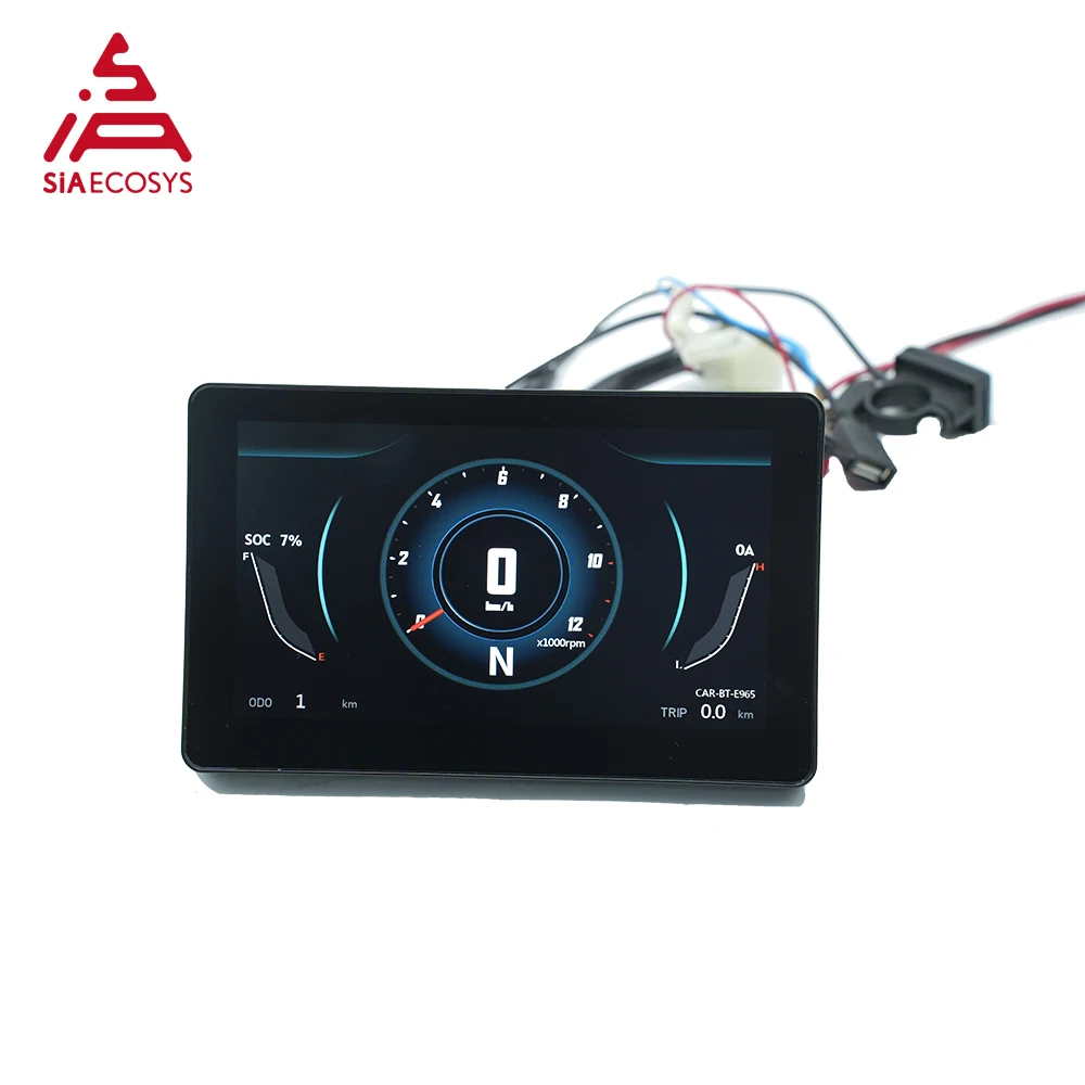 SiAECOSYS SCJ7088-V1 Digital Speedometer Display for Electric Motorcycles & Scooters Waterproof Odometer Instrument