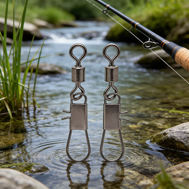 1000 шт. рыболовных вертлюгов-карабинов с застежкой, медные и нержавеющие соединители, аксессуары для карповой и морской рыбалки, Pesca