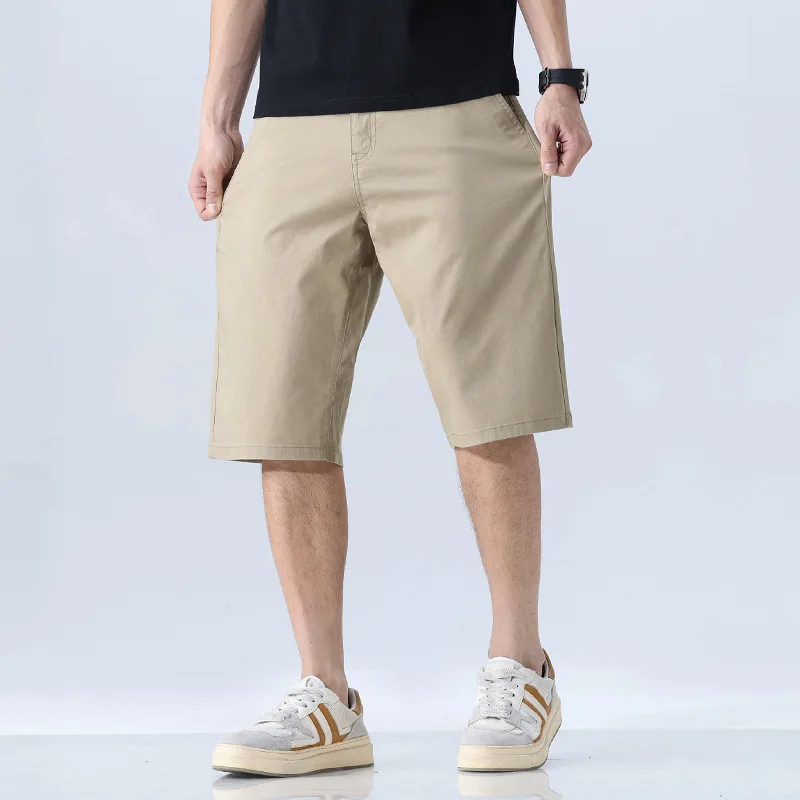 Summer plus size shorts men's loose oversized breeches middle pants thin section stretch men cotton casual shorts 42 44 46