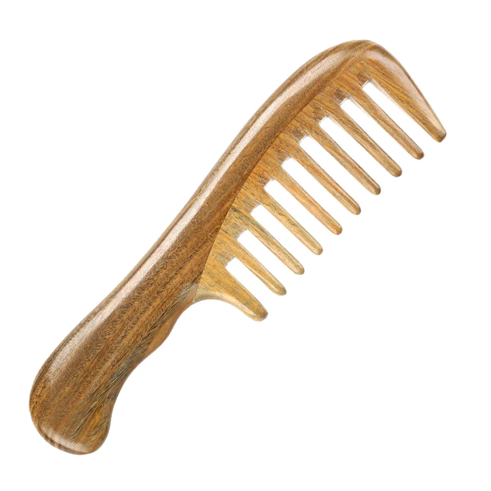 

1Pcs Sandalwood Comb Wooden Wide Dense Tooth Natural Massage Comb Khaki Detangling Massaging Relaxing Home Spa Travel Durable