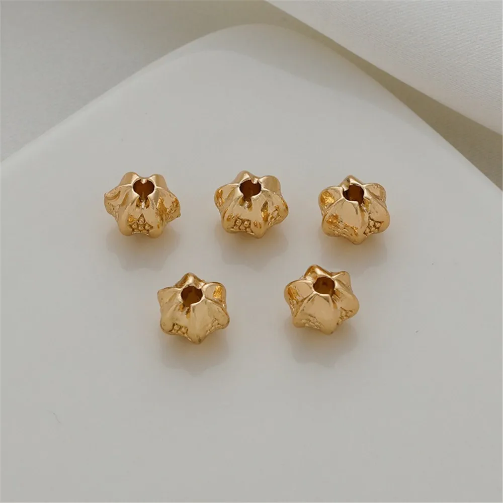 

14K Gold-coated Color Pattern Pumpkin Beads, Electroplated, DIY Jewelry, Bracelet, Necklace, Loose Beads, Hand-beaded, 8mm