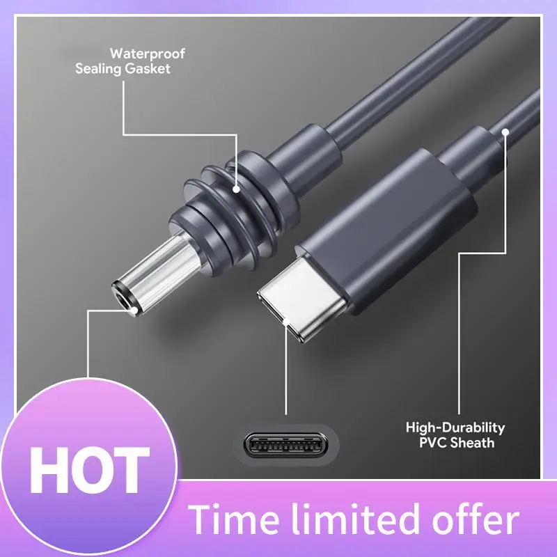 

B68A Power Cord For Starlink Mini USB-C To DC Power Cable Type-C Power Cord Male Extension Cable Waterproof