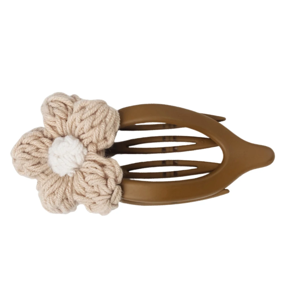 

Flower Claw Clip Knitted Crochet Braid Barrette For Women Thick Thin Hold Styling Accessory Hair Clips Women