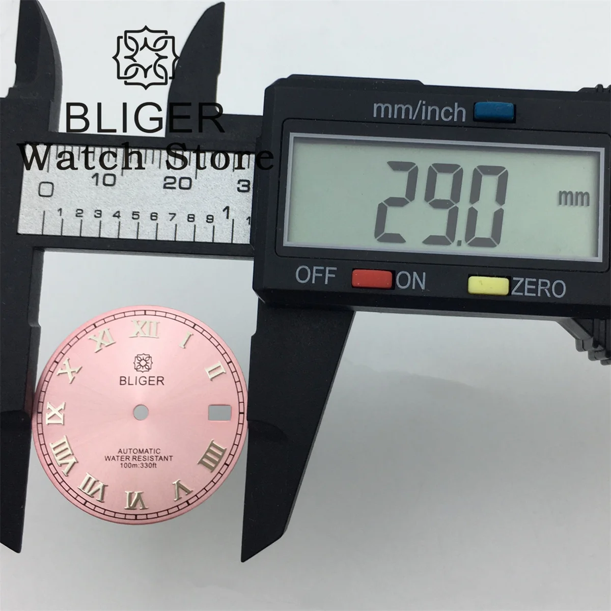 BLIGER 29mm tarcza zegarka Sunburst czarna niebieska różowa tarcza kawowa biała powłoka rzym indeks pasuje do mechanizmu NH35 NH36