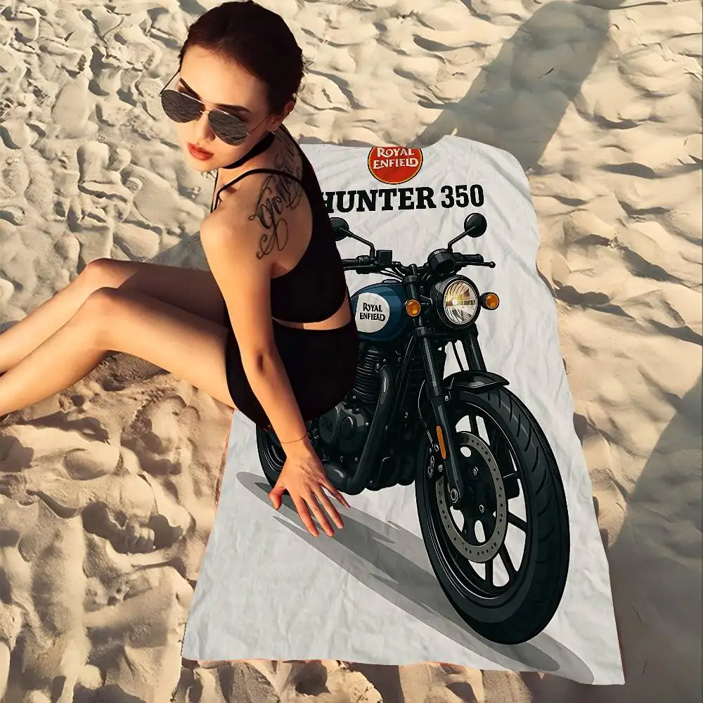 R-ROYALS E-ENFIELDS Logo Microfiber Beach Towel Absorbent Quick dry Soft Yoga Swimming Resort Mountain Climbing Towel
