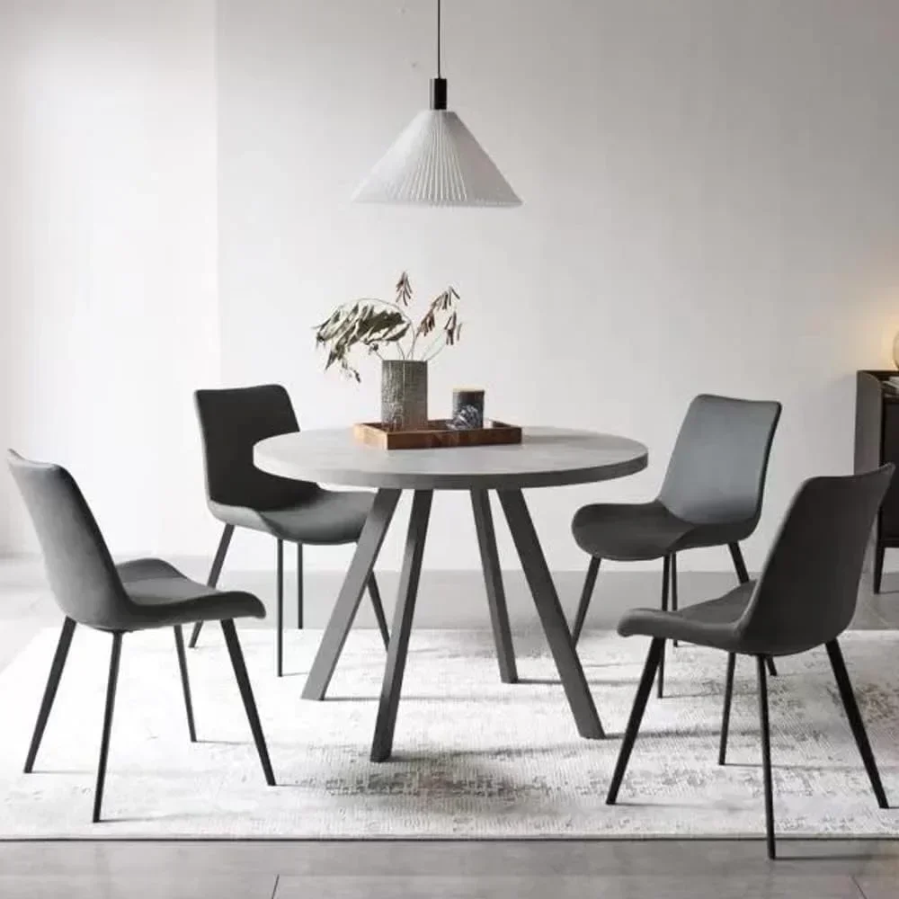 

Modern Dining Chairs Set of 4,Upholstered Dining Accent Side Chairs in Faux Leather Cushion Seat and Sturdy Metal Legs