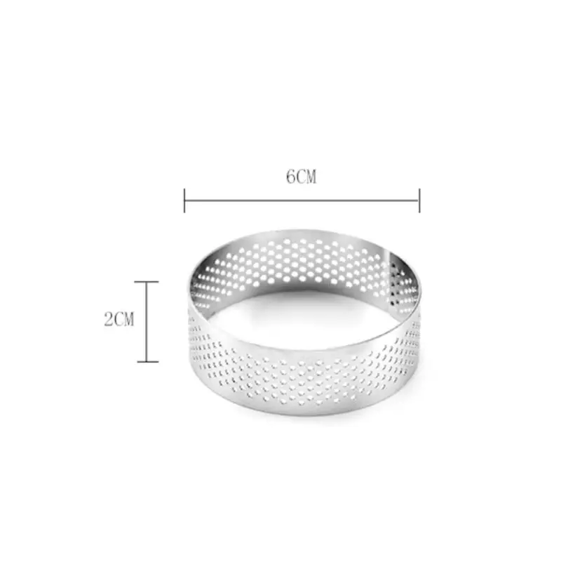 Perforated Cake Ring Mould 304 Stainless Steel Mousse Round Fixing Model Cookie