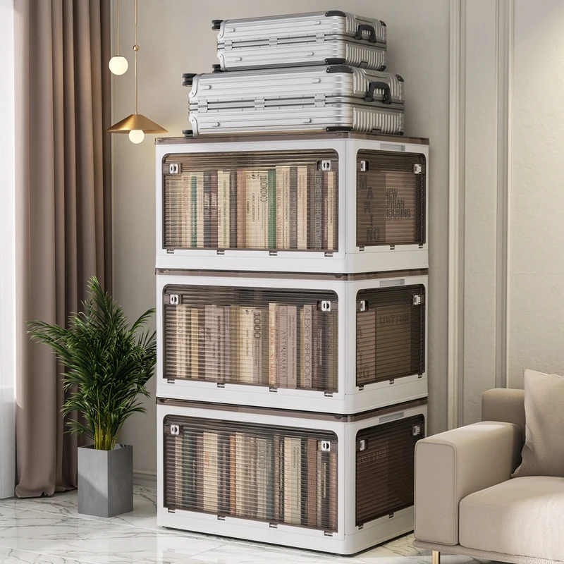 Large Boxes Clothes Foldable Storage Boxes Trunk Open Transparent Storage Box Home Wardrobe Clothes Organizer Clear Plastic