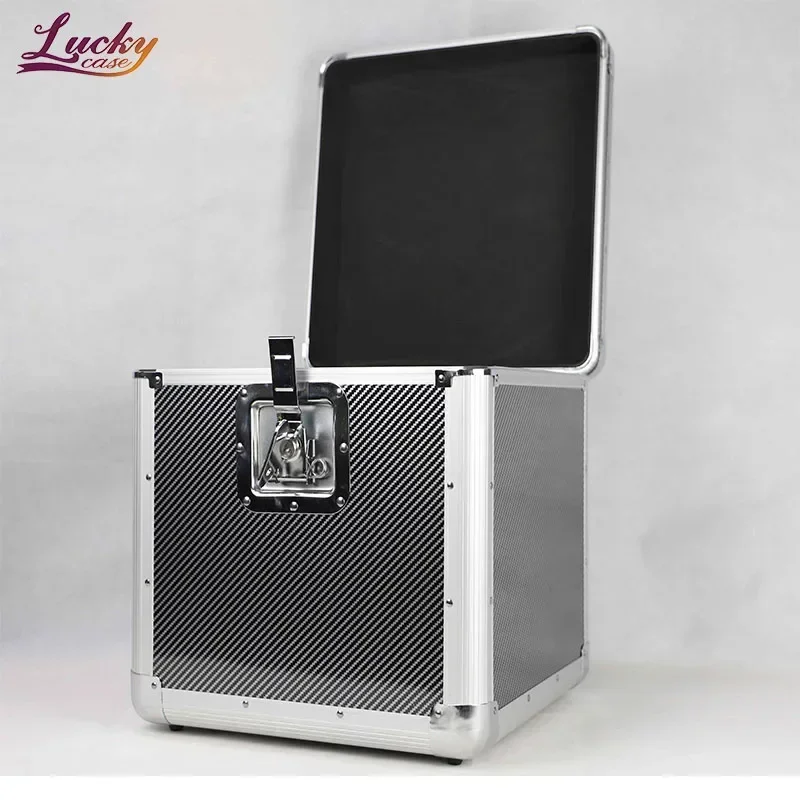 Professional Aluminum Record Case Holds 100 LPs Vintage Vinyl Record Storage Case 12'' Vinyl Carrying Box