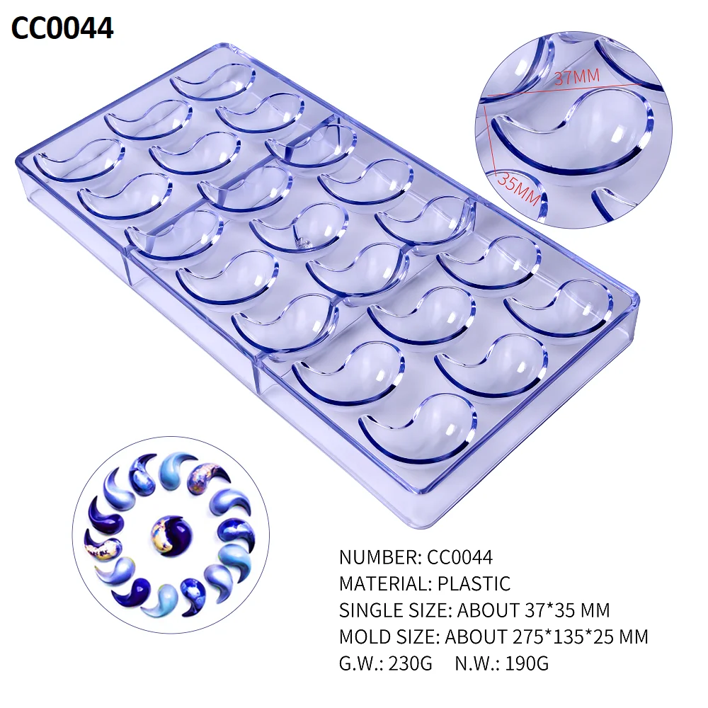 Plastic 21 Cavities Teardrop Shaped Baking Chocolate Mold Sweet Ice Cream Craft Tools Icing Cube CC0044