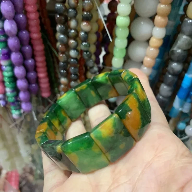 

Natural Agate Jade Slices Men's and Women's Hand Card Couple Bracelet.