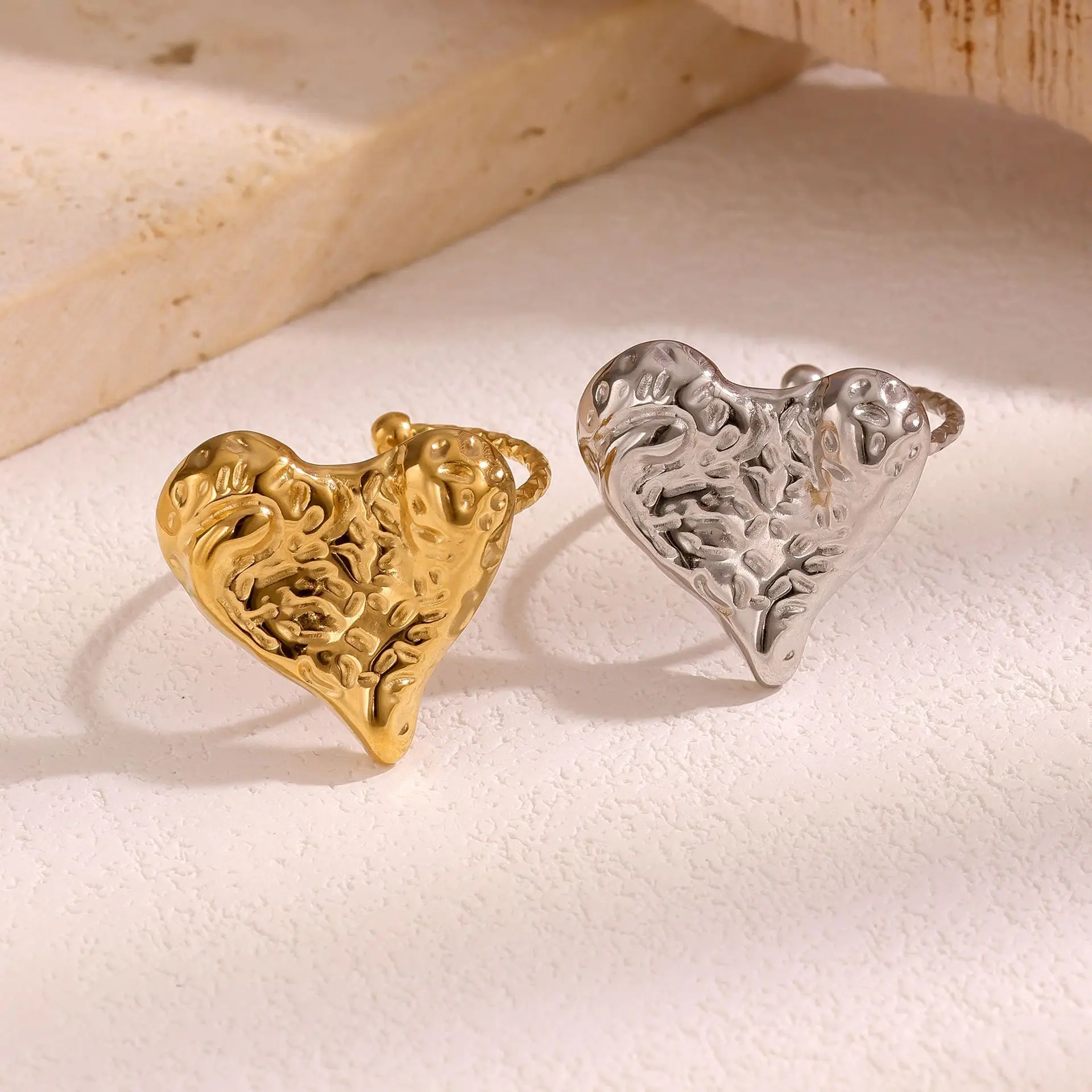 Adjustable Love Ring with Unique Texture Stainless Steel Fashion Jewelry Best Seller