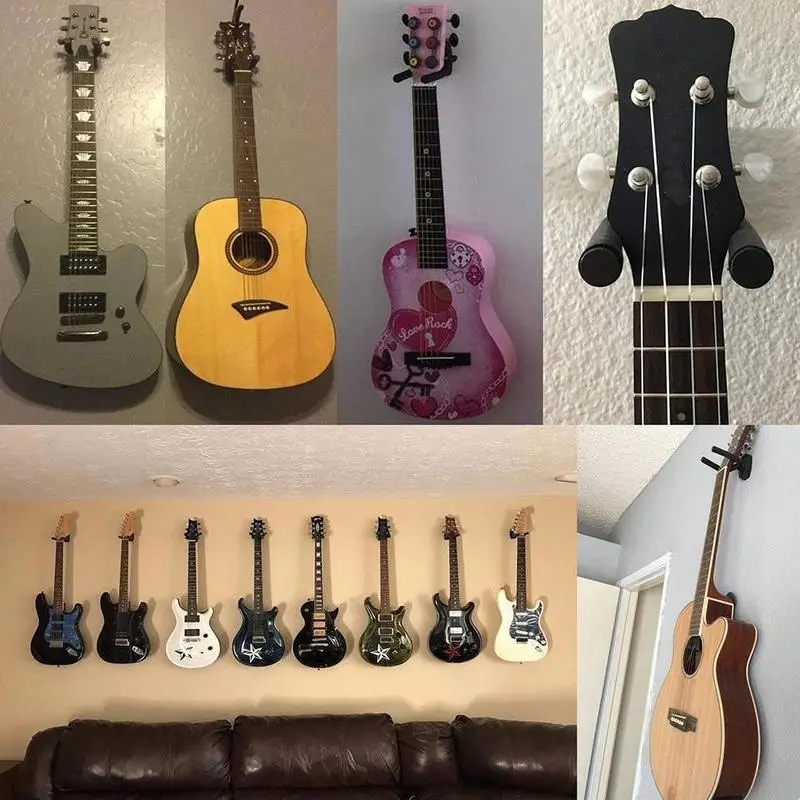 1/3/5er-Pack Gitarrenhalter, Gitarren-Wandhalterung, Hakenständer, Saiteninstrumenten-Wandhalterungen für Akustik-, Elektro- und Bassgitarren – Detail 11