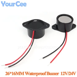 5pcs/1pc Waterproof 2616 Active Piezoelectric Buzzer 12V 24V 26*16MM Buzzer Alarm SpeakerSealed Continuous Speaker 26X16MM Diy