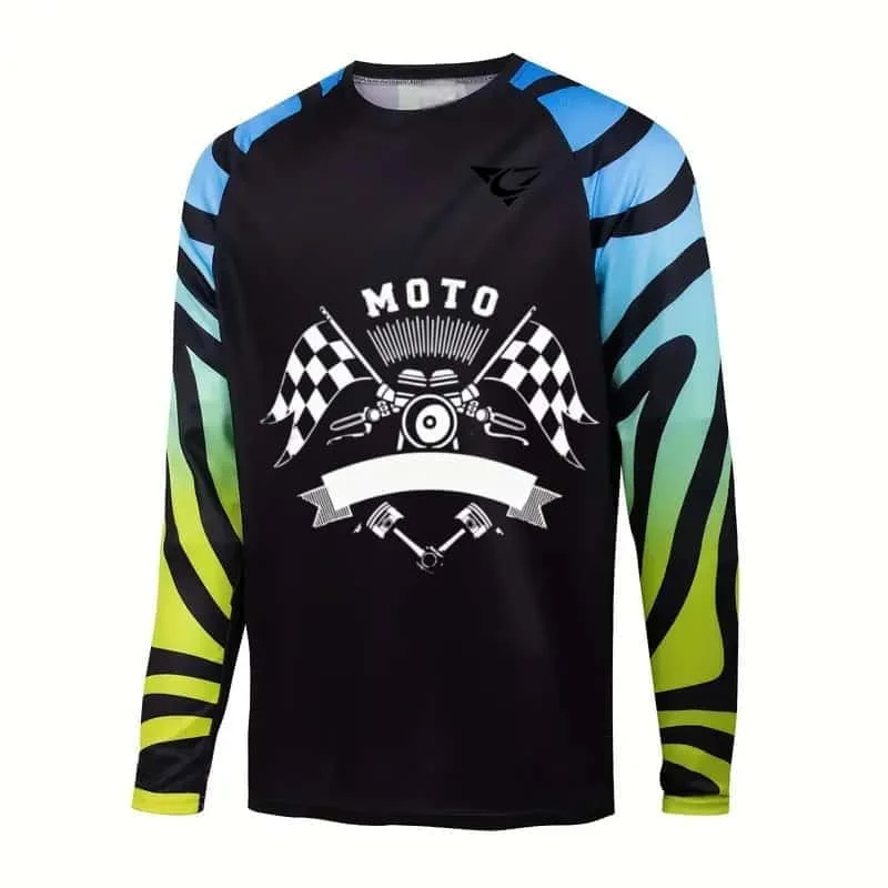 

Men's off-road motorcycle, mountain bike, quick drying long sleeved T-shirt, motorcycle endurance sports, breathable