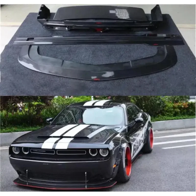 

For Dodge Challenger 2015 2016 2017 2018 2019 2020 Real Carbon Fiber Front Bumper Lip Rear Diffuser Side Skirt Spoiler Body kit