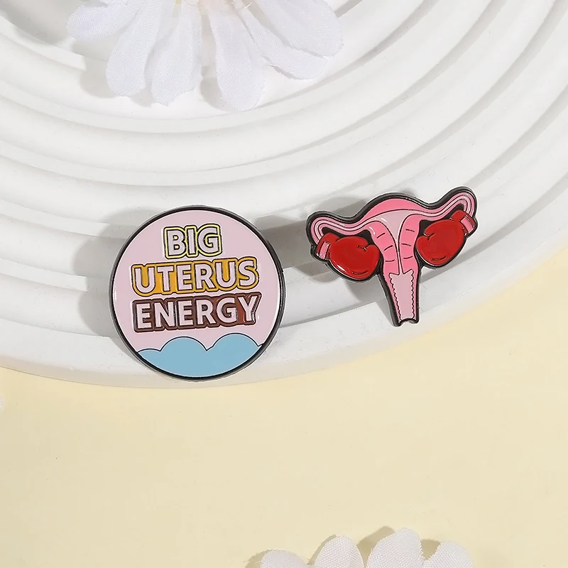Uterus Ovary Gynecology Medicine Brooch Enamel Pins Custom Big Uterus Energy Brooches Backpack Lapel Badge Jewelry Doctor Nurse view 3