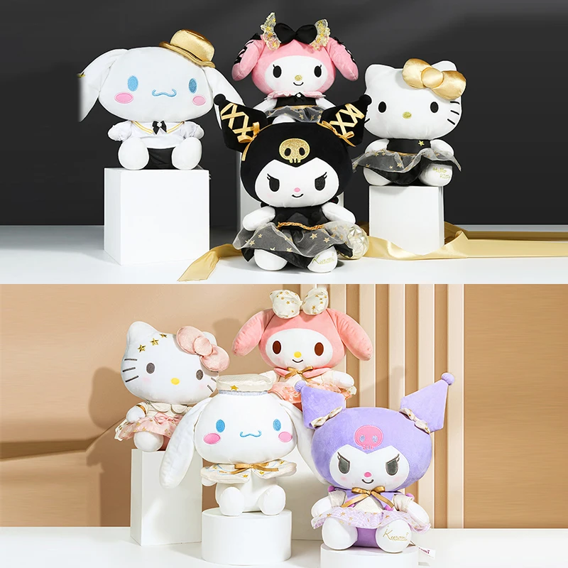 Sanrio Kawaii Hello Kitty Kuromi Melody Cinnamoroll Cartoon urocze wypchane zabawki pluszowe miękkie poduszki prezent urodzinowy pluszowe lalki