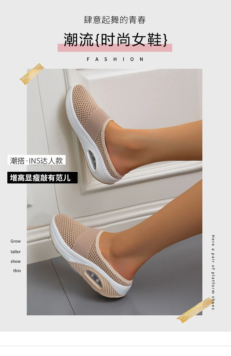 2025, Sommer europäische und amerikanische große Baotou-Halbhausschuhe für Damen, Mesh, ohne Absatz, Slip-on-Damenschuhe, flache Schuhe – Detail 7