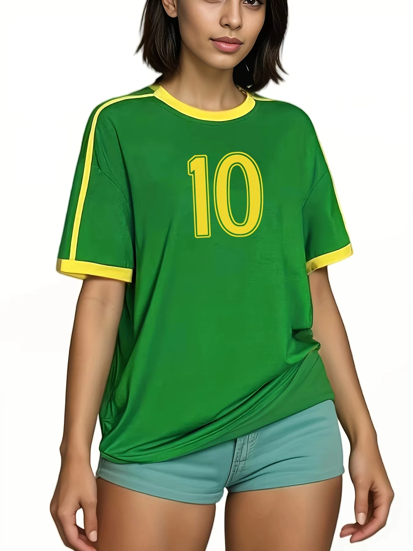 Frauen Nummer 7 & 10 Muster Mode Lustige Design T Shirts Kurzarm Tops 2024 Sommer Streetwear Trendy Plus Größe t-shirt Y2k