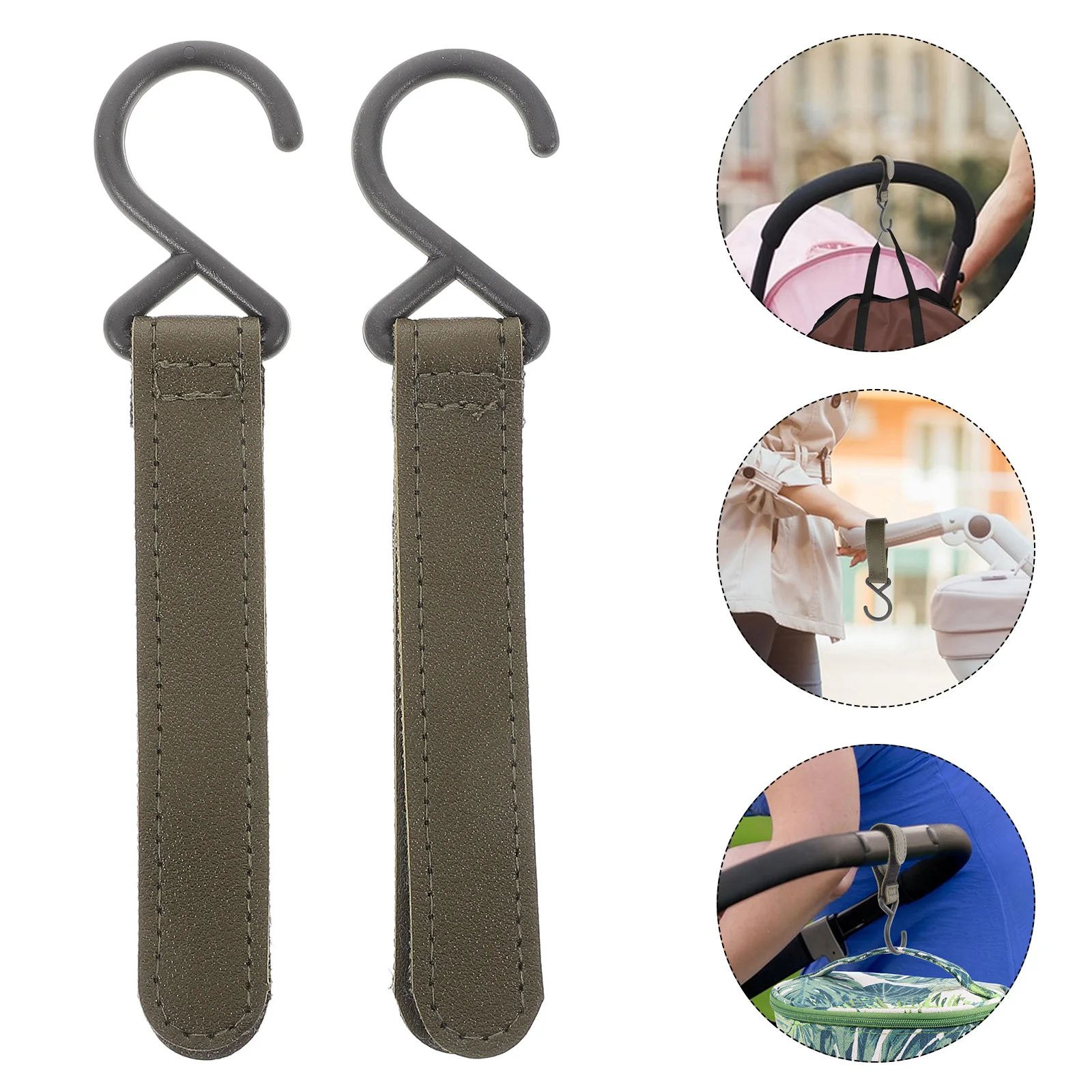 

2pcs Baby Stroller Straps Lightweight Detachable Hooks for Diaper Bag Universal Buckles Stroller Accessories Travel Outdoor